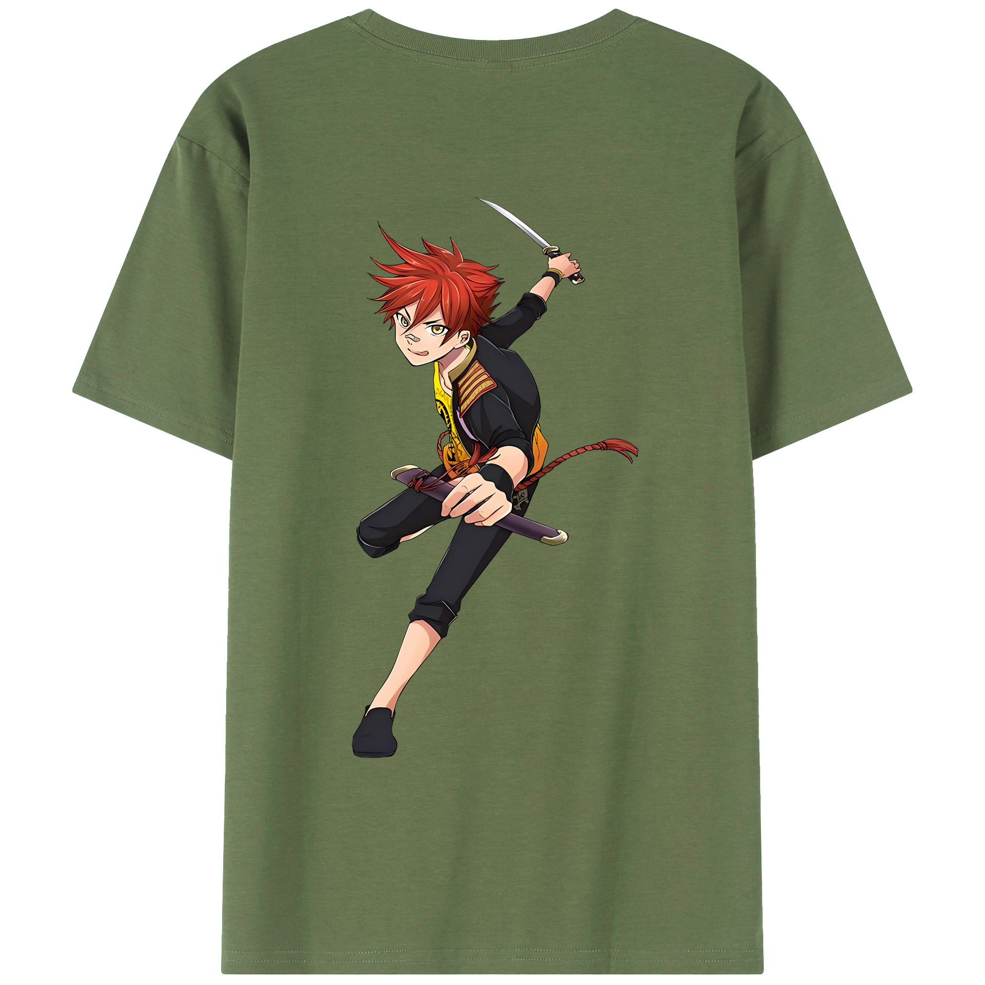 （画像用） 刀剣乱舞 Touken Ranbu 綿100％ メンズ半袖Tシャツ（バックプリント） 通気性